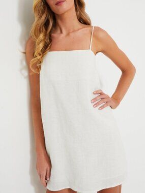 Tuckernuck White Linen Lea Dress Size Large NWT